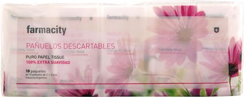 Pañuelos Descartables Farmacity Extra Suave Pack x 10 x 10 un c/u