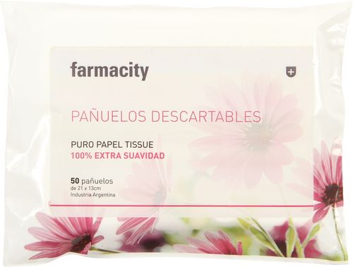 Pañuelos Descartables Farmacity Flowpack x 50 un