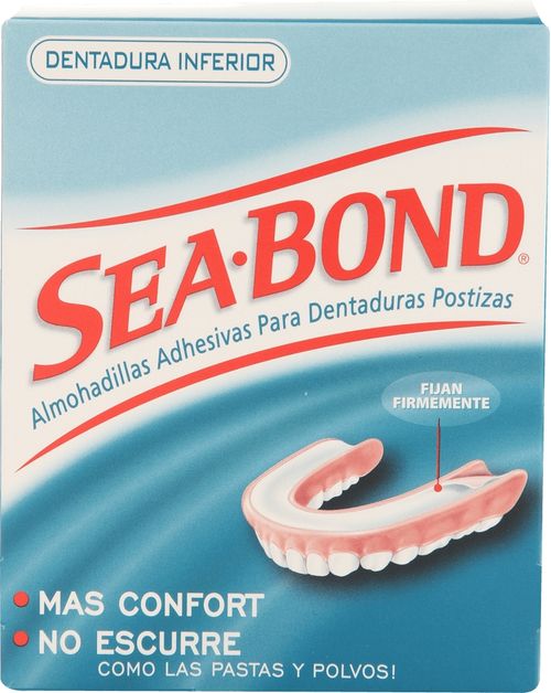 Almohadillas Adhesivas Sea Bond para Dentaduras Postizas Inferiores x 18 un