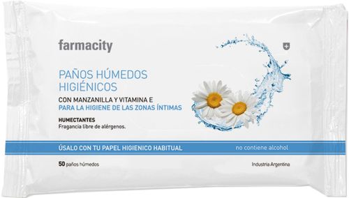 Toallas Húmedas Farmacity Higienicas Familiares x 50 un