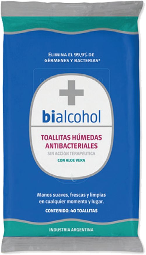 Toallas Húmedas Antibacteriales con aloe vera x 40 un