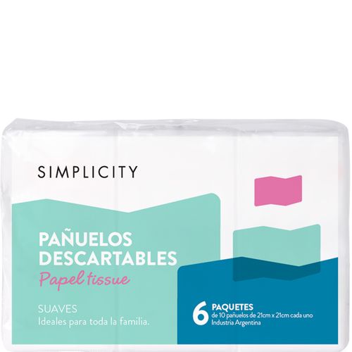 Pañuelos Simplicity 6 x 10 un