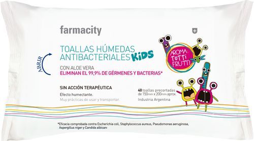 Toallas Húmedas Antibacteriales Tutti Frutti x 40 un