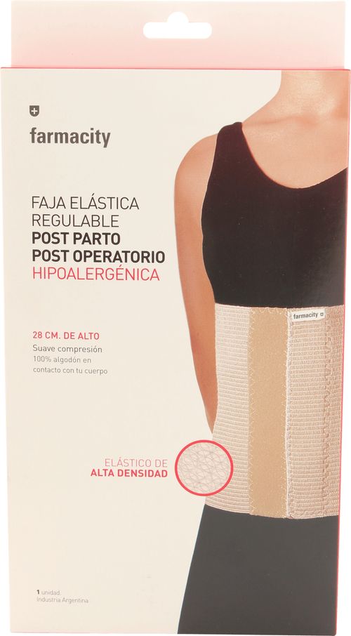 Faja Elástica suave compresión post parto M 28 cm