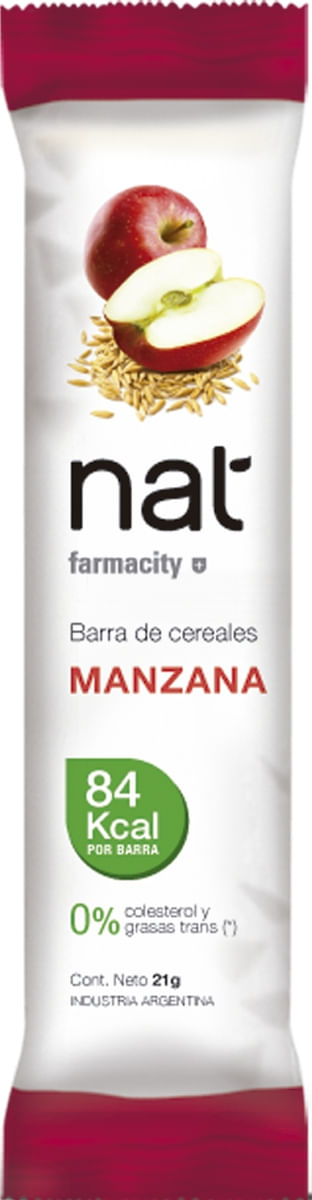 Barra de Cereales Nat sabor Manzana x 21 g