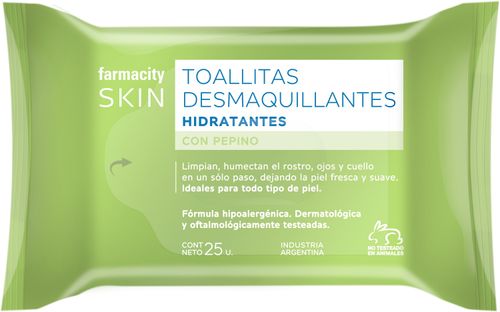 Toallitas Desmaquillantes Farmacity Skin Hidratante x 25 un