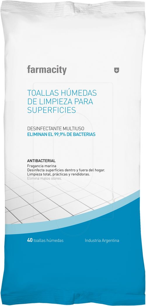 Toallas Húmedas Farmacity Desinfectantes x 40 un