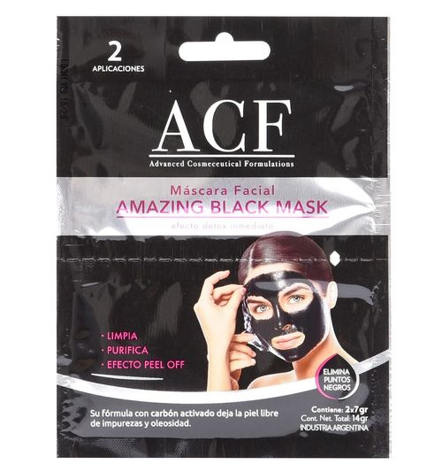 Máscara Facial Acf Amazing Black x 2 un