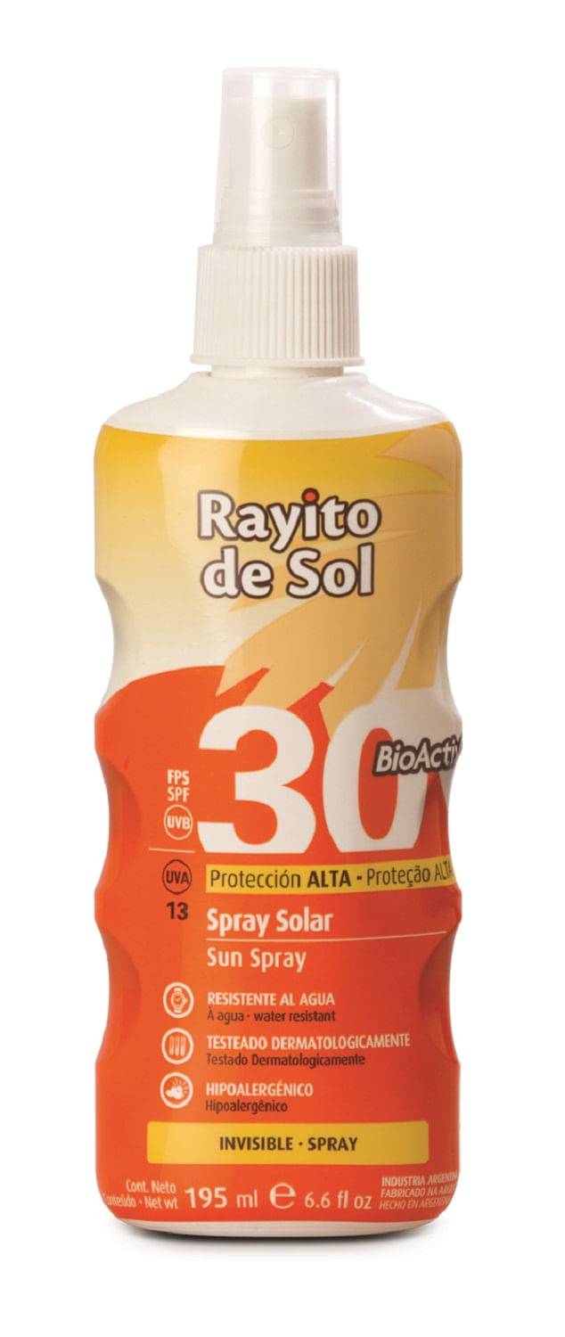 PROTECTOR SOLAR FPS 30 SPRAY CONTINUO RAYITO DE SOL - Farmacia del Pueblo