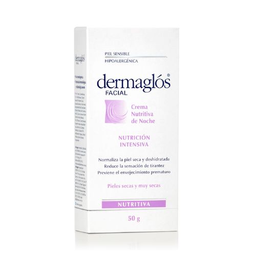 Crema Facial Dermaglós nutritiva de noche para Piel Seca x 50 gr