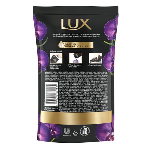 Jabón Liquido para Manos Lux Orquídea Negra Refill X 220 ml