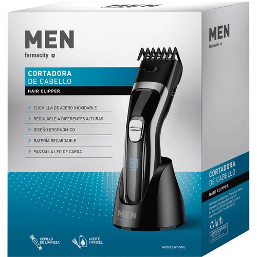 Cortadora de Pelo Eléctrica Men Farmacity con led negra