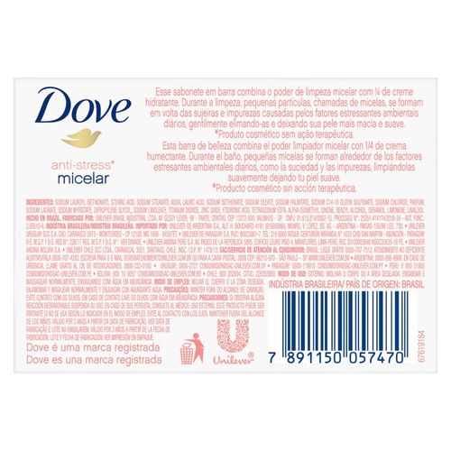 Jabón en Barra Dove Anti-stress Agua Micelar x 90 g