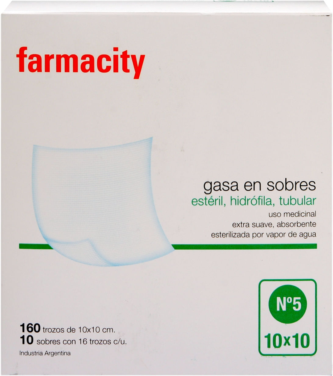 Gasana Gasa Hidrófila Tubular 10 X 10cm 10 Sobres X 16trozos En FarmaPlus -  FarmaPlus