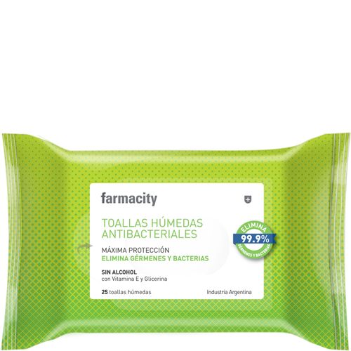 Toallas húmedas Farmacity Antibacteriales x 25 un