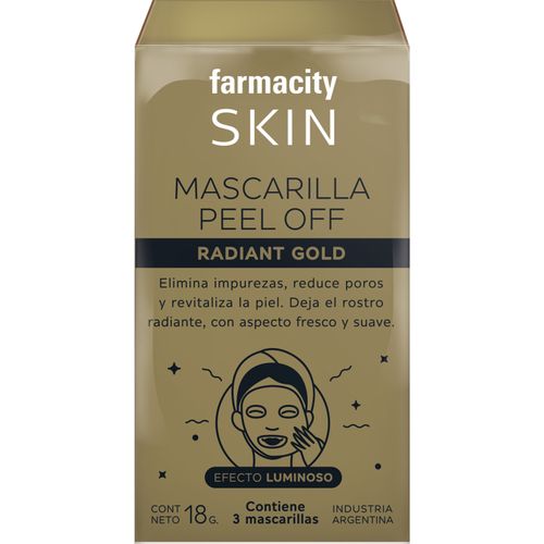 Máscara Facial Farmacity Skin Peel off Gold x 3 un