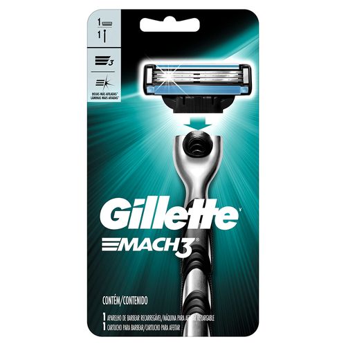 Máquina Para Afeitar Gillette Mach3 Recargable + 1 Cartucho