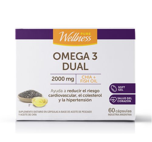 Suplemento Dietario Pure Wellness Omega Dual x 2000 g x 60 un