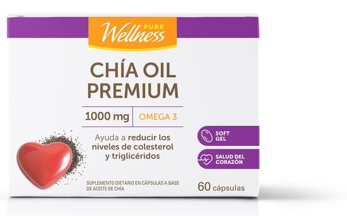 Suplemento Dietario Pure Wellness Chía Oil x 1000 g x 60 cápsulas blandas