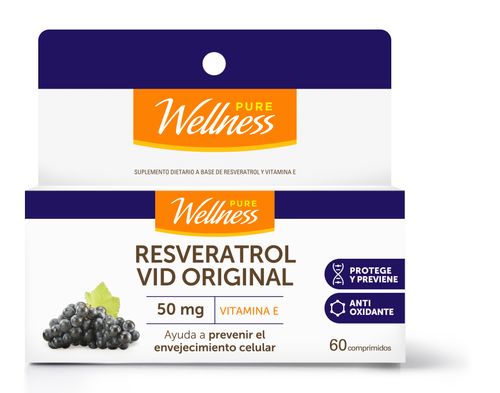 Suplemento Dietario Pure Wellness Resveratrol Vid x 500 g x 60 comprimidos
