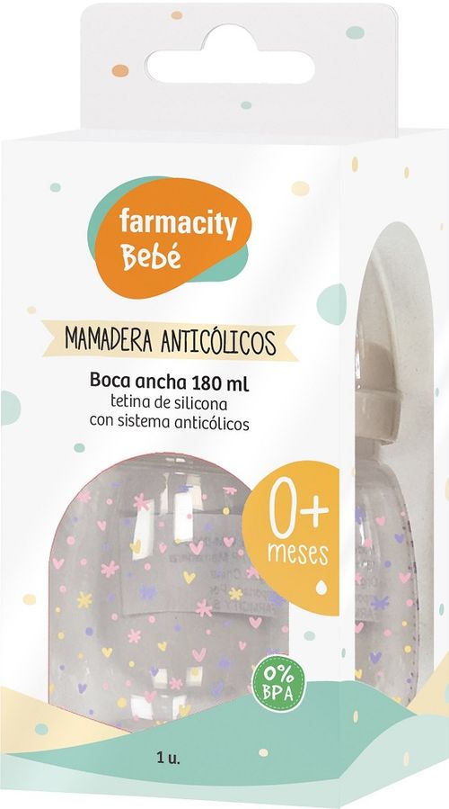 Mamadera Farmacity Bebé Natural Chica Anticólicos 0+ Meses x 180 ml