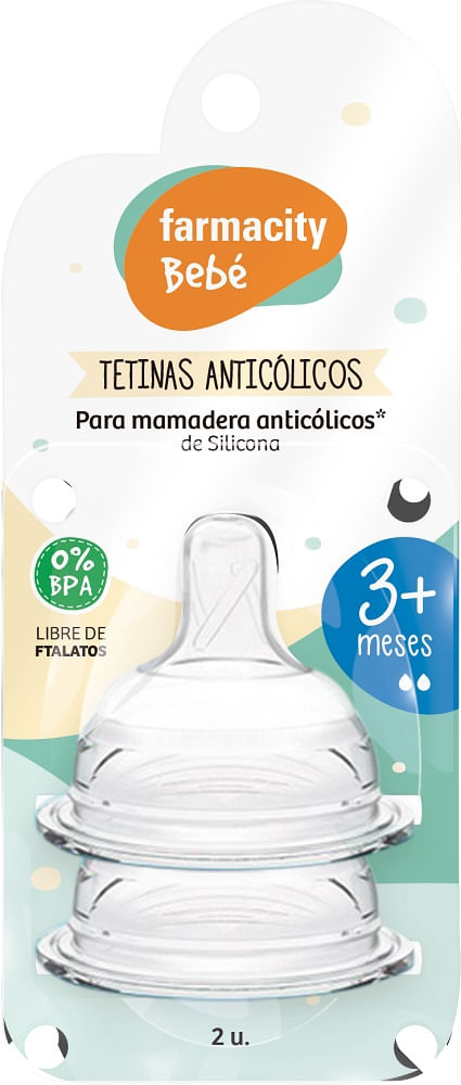 Tetinas Farmacity Bebé Anticólicos 3+ meses x 2 un