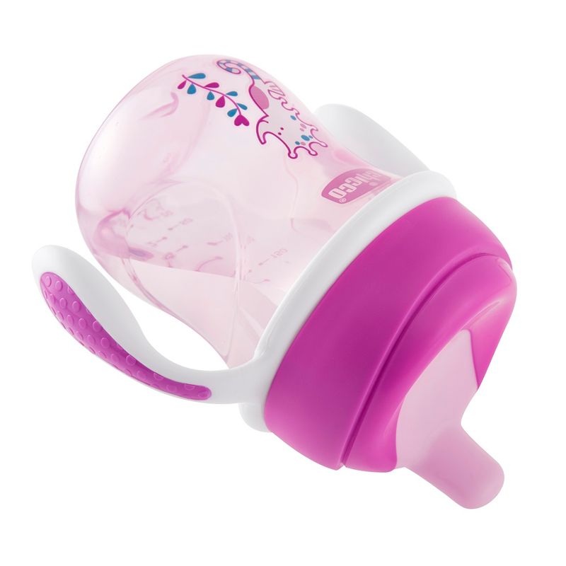 Vaso para bebés con aza antiderrame Chicco Training Cup color pink de 200mL