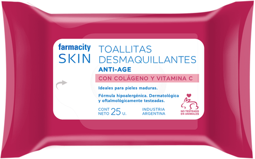 Toallitas Desmaquillantes Farmacity Skin Anti-Age x 25 Un