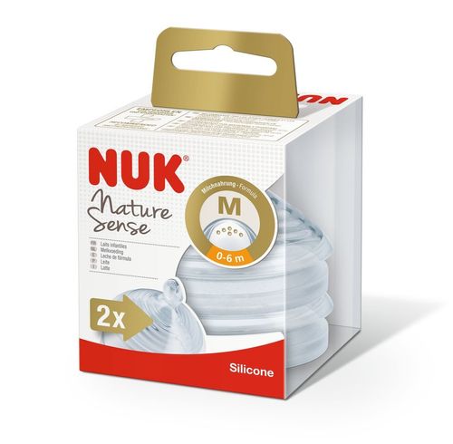 Tetina NUK Silicona Nature Sense Talle 1 Flujo M x2 de 0 a 6 Meses