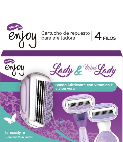 Repuestos Afeitadora Enjoy Lady y Lady Mini 4 Filos x 2 un