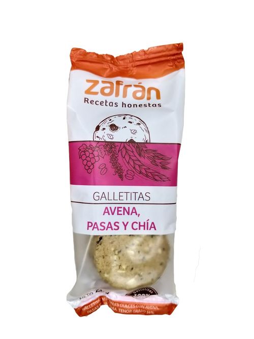 Galletitas integrales dulces Zafrán con Avena, Pasas y Chía x 28 g