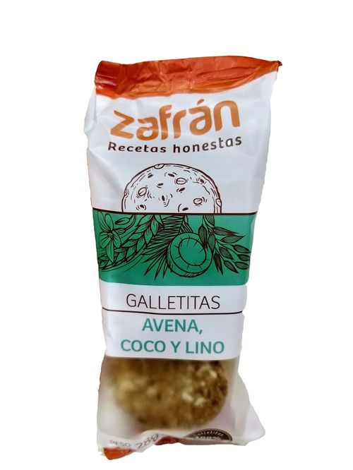 Galletitas integrales dulces Zafrán con Avena, Coco y Lino x 28 g