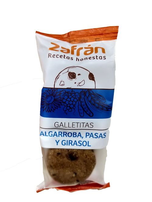 Galletitas integrales dulces Zafrán con Algarroba, Pasas y Girasol x 28 g