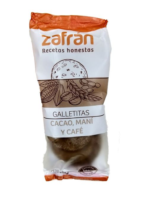 Galletitas integrales dulces Zafrán con Maní, Cacao y Café x 28 g