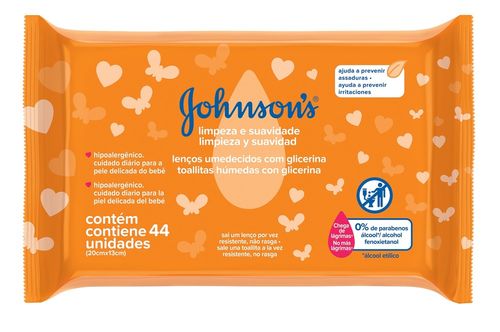 Toallas Húmedas Johnson's baby Limpieza y Suavidad x 44 un