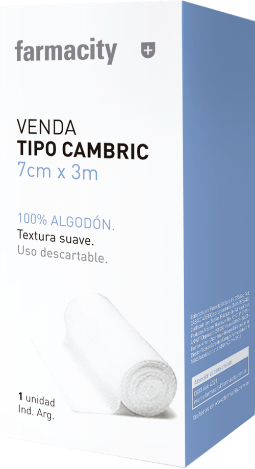 Venda tipo cambric 7 cm x 3 m