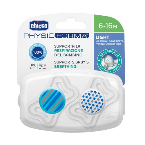 Chupete Chicco Physio Light Azul 6-16m x 2 Un