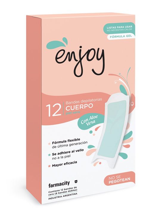 Banda Depilatoria para el Cuerpo Enjoy Piel Seca x 12 un