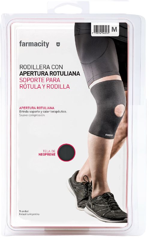 Rodillera con Apertura Rotuliana de Neoprene Soporte y Calor Talle M