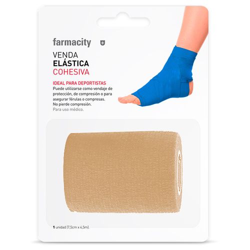 Venda Elástica Farmacity Cohesiva Beige x 7,5cm x 4,5mt