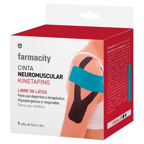 Cinta Farmacity Neuromuscular Kinetaping Azul x 5cm x 5 mt