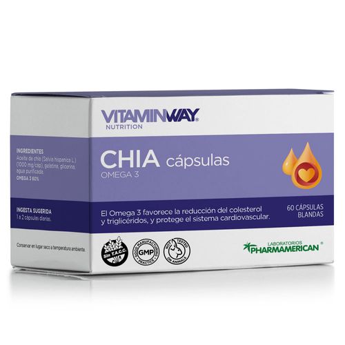 Suplemento Dietario Chia Omega 3 x 60 cápsulas blandas