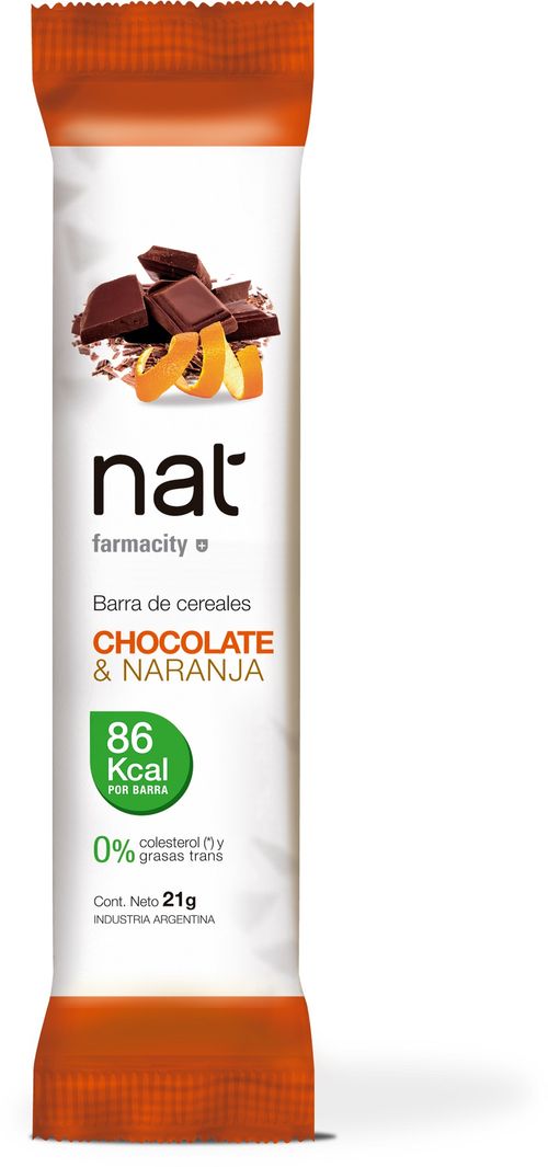 Barra de Cereales Nat sabor Chocolate y Naranja x 21 g