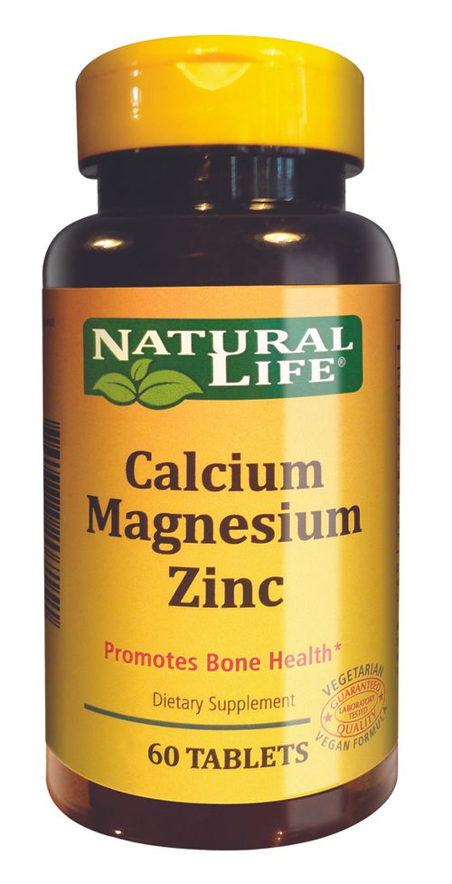 Comprimidos Calcio, Magnesio, Zinc Natural Life x 60 un