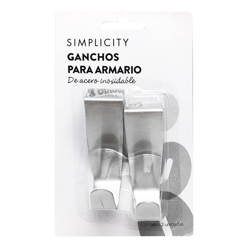 Ganchos de Acero Inoxidable Simplicity para Armario x 2 un