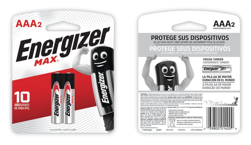 Pilas Alcalinas AAA 2 UN Energizer Max Plus