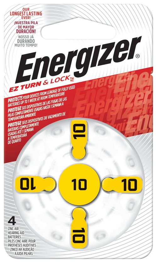 Pilas Energizer Audiología Long Tabs AZ10 x 4 un