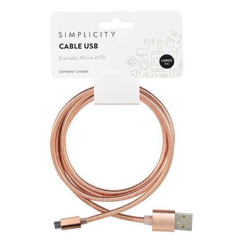 Cable Metalizado para Android Simplicity x 1 m -color sujeto a disponibilidad-