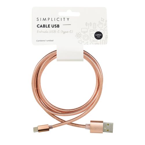 Cable Metalizado Type C Simplicity x 1 m -color sujeto a disponibilidad-