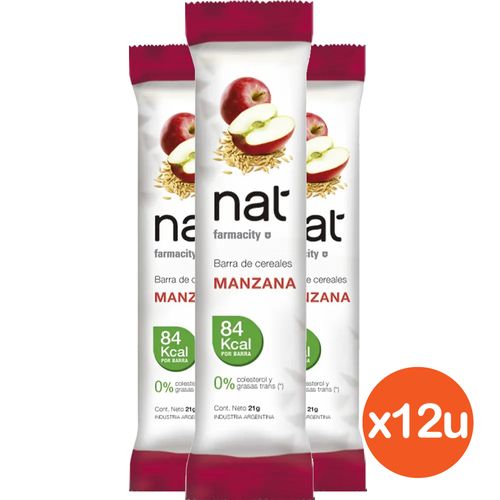 Combo Barras de Cereal Nat sabor Manzana x 21 g x 12 un